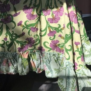 Anthropologie multi fabric, ruffled table cloth